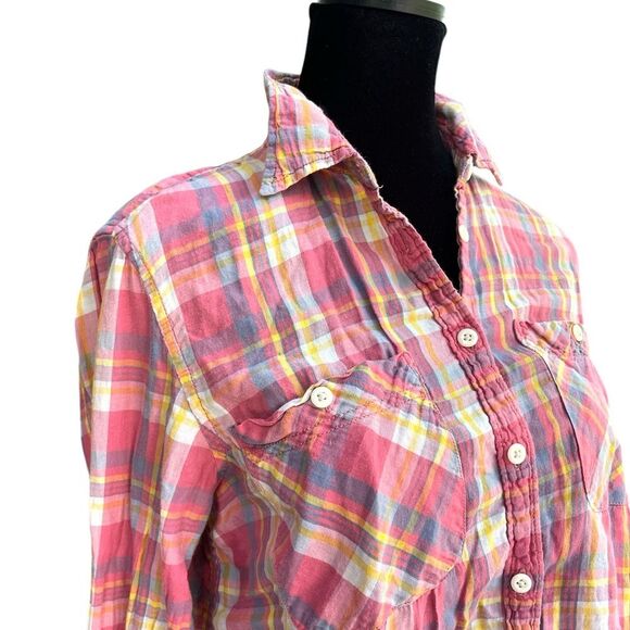 RALPH LAUREN Denim & Co Pink Plaid Button Up Shirt Size Small Lightweight Preppy - Picture 3 of 7